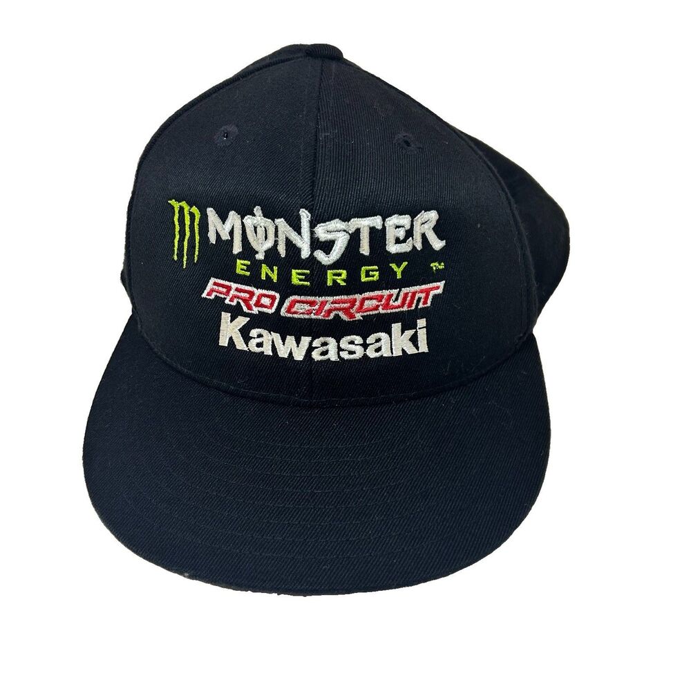 Monster Energy Drink Pro Circuit Kawasaki Black 210 Fitted Hat 7 1/4 - 7 5/8